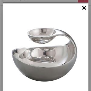 Nambe Scoop Chip and Dip Server